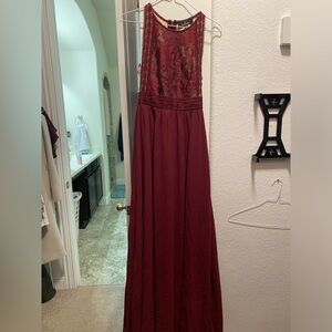 Lulus maroon maxi formal dress